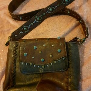 Shoulder handbag real leather